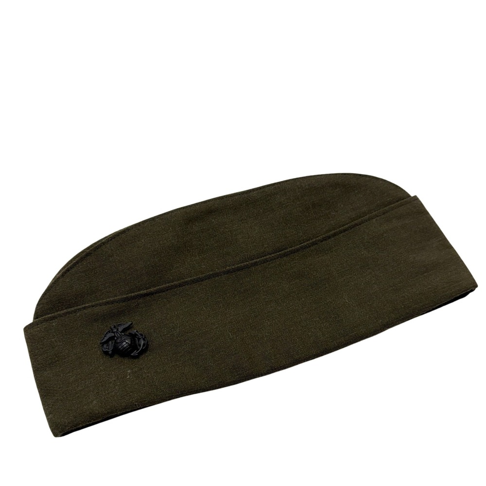 USMC Garrison Cap Mens MC Green Wool Blend Military Side Ha